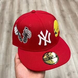 New Era New York Yankees 59FIFTY fitted hat Cap Embroidered Custom Size 7 5/8